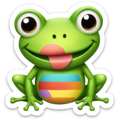 Little Frog with 3 band aids on belly sticker