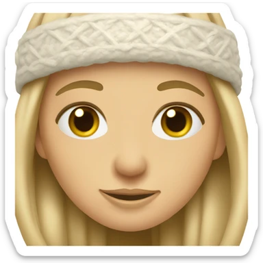 beige skis girl sticker