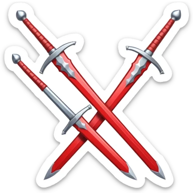 glitter red two sword sticker