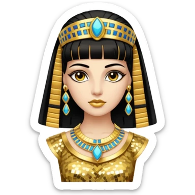 Cleopatra with gold sequin outfit sticker