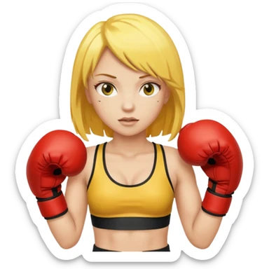 sexy girl with yellow hair boxing sticker