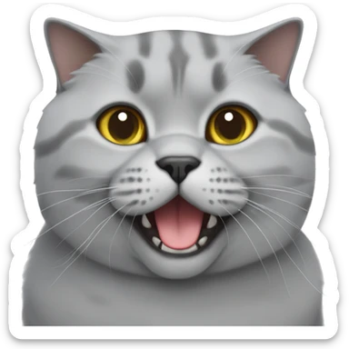 British shorthair cat grey sticker