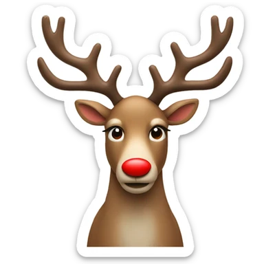 reindeer with a red nose sticker