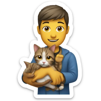 a person giving a cat sticker