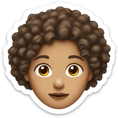 curly hair lightskin girl with brown eyes side eye sticker