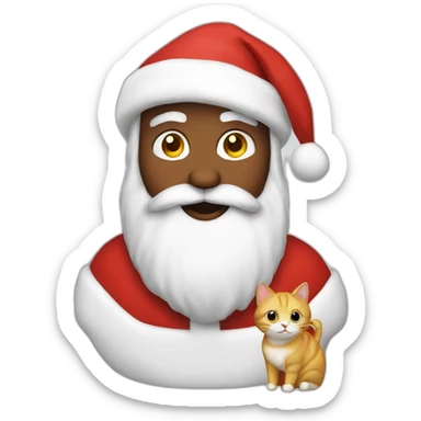sant claus With a cat sticker