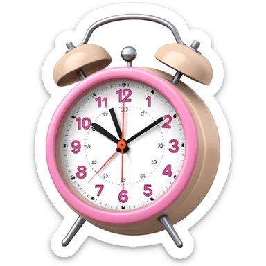 Beige and pink alarm clock sticker