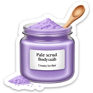 Pale Lavander body scrub inscription sticker