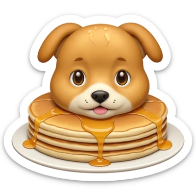 dog emoji pancake sticker