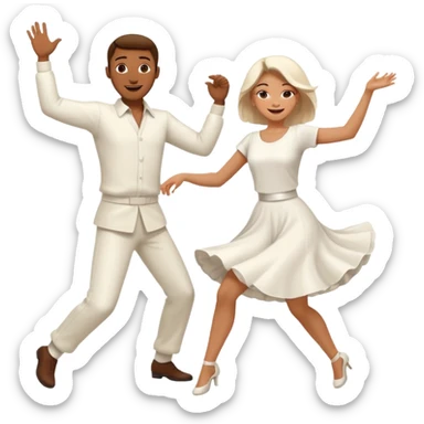 Man and woman dancing white sticker