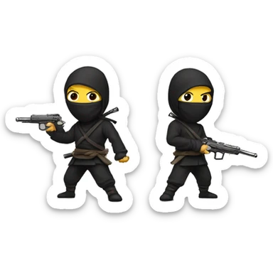 ninja holding a gun sticker