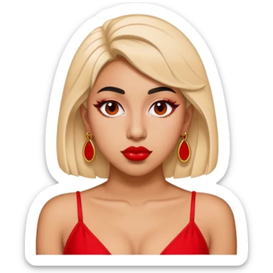 Kali Uchis wearing red sticker