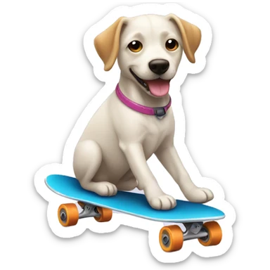 perro en patineta sticker