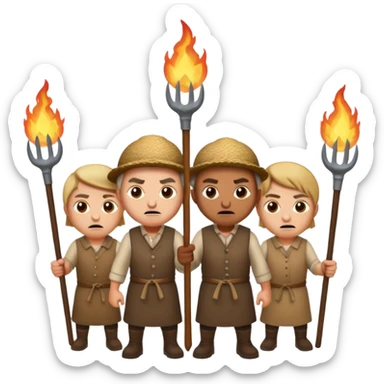les villagois avec des fourches et des torches sticker