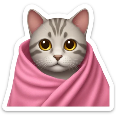 Cat with pink blanket  sticker