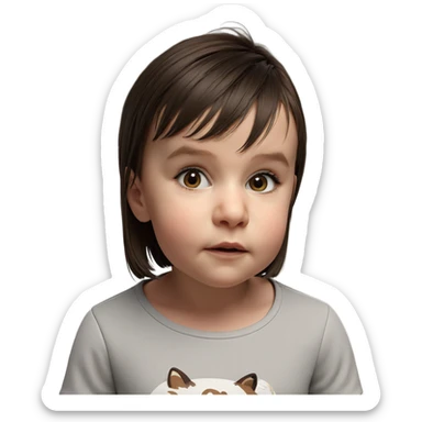 girl with short brown hair sticker
