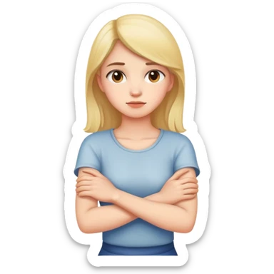 Gurl holding neck with arms crossed sticker