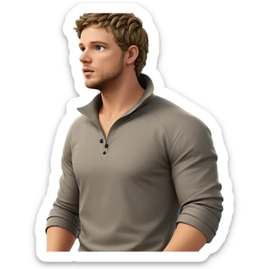 bearded man with rolled sleeves sticker