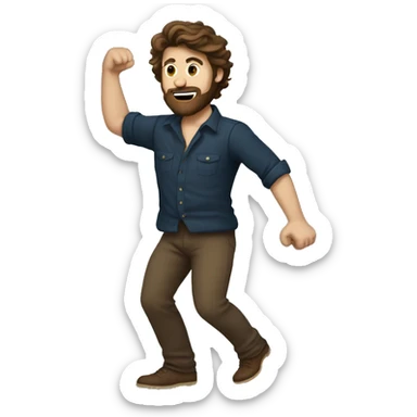 Brown haired guy with a beard doing the whip  sticker