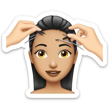 girl getting her eyelashes extensions done  sticker