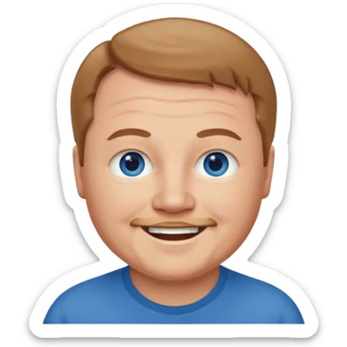 Kyle Gass with blue eyes, light brown hair sticker