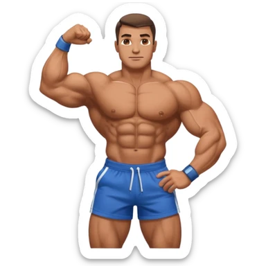 bodybuilder posing sticker