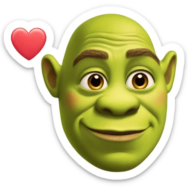 Shrek with love heart eyes sticker