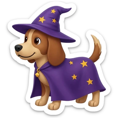 Dog wizard sticker