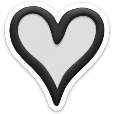 black heart two halves sticker