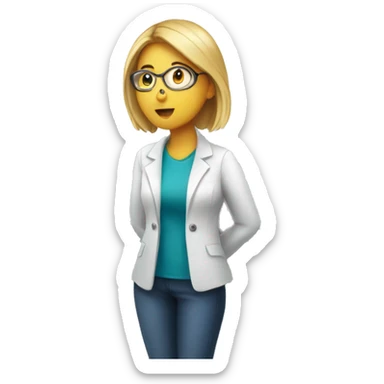 Female looking at whiteboard with science and biology sticker