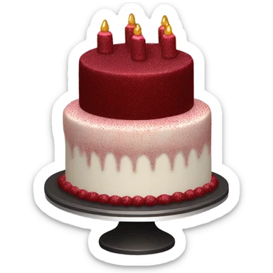 a dark red velvet glittery cake  sticker