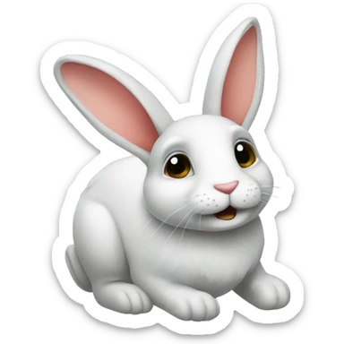 a rabbit with a flip flop
 sticker