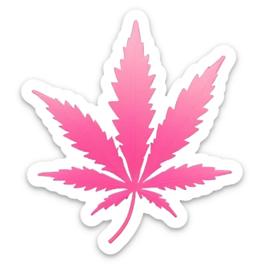 Pink weed leaf  sticker
