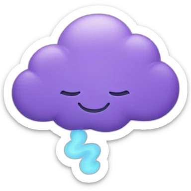 purple cloud with a face sticker