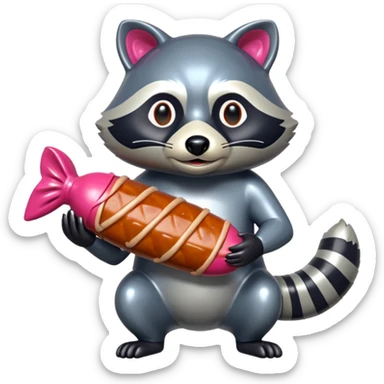  SPAM meat jeff koons style raccoon sculpture  sticker