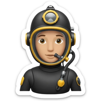 Buceador comercial trabajando sticker