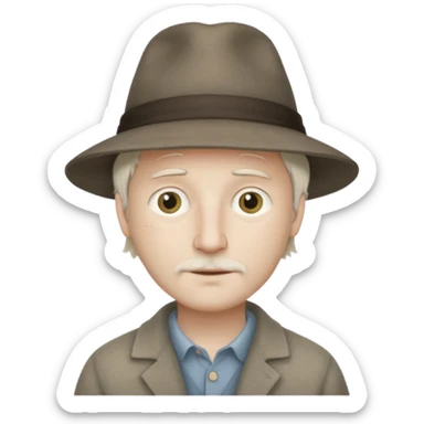 whispy guy styled after a Leunig illustration sticker