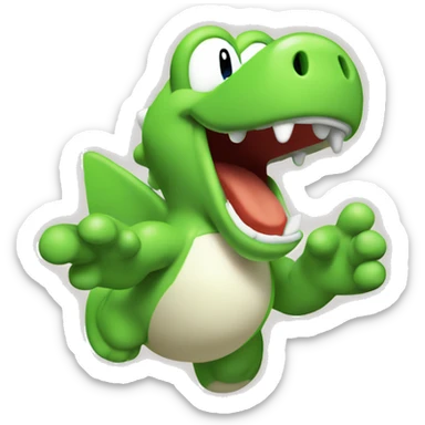 a yoshi from mario screaming Hype sticker