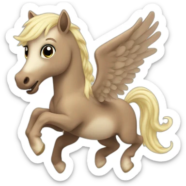 flying pony with thumbnails sticker