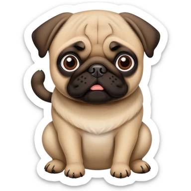 pug doing random stuff  sticker