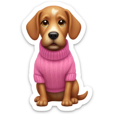 Dog with pink sweter  sticker