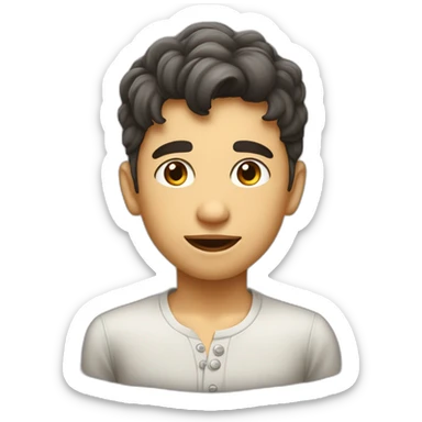 niño joven moreno con un peinado moderno con mucho dinerl sticker