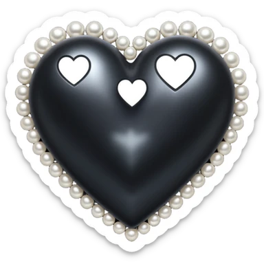 realistic gothic heart with a black pearl sticker