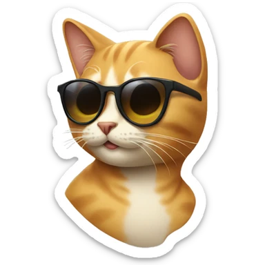 Cat with sunglasses sticker
