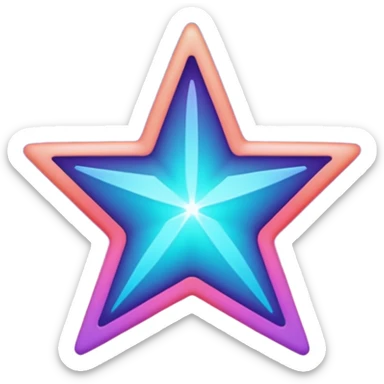 
Star color in in gradient of turquoise, blue, pink, purple, and coral sticker