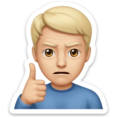 Contempt - feeling that someone or something is worthless while pointing' sticker