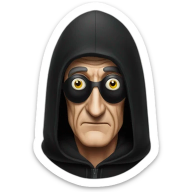 marty feldman black hood cross-eyed sticker