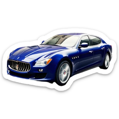 Maserati Quattroporte (2022) – cinematic-realistic Maserati Quattroporte emoji, its striking Italian design turning heads as it effortlessly maneuvers through the streets of Milan. The engine roars with Italian flair, echoing the car's racing heritage while enveloping the driver in an atmosphere of true luxury. sticker