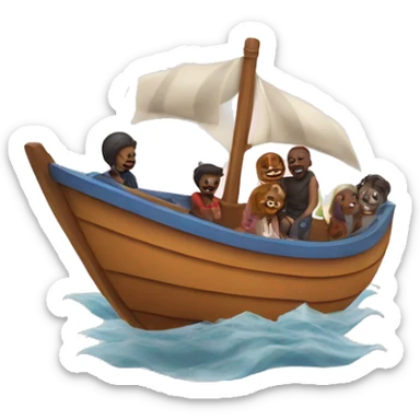 boat with love people sticker