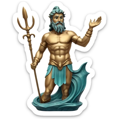 Poseidon Statue sticker